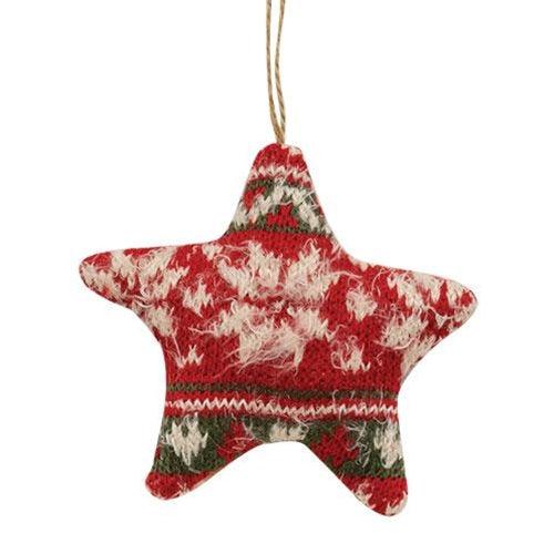 Red & Green Nordic Sweater Ornament 3 Asstd - The Fox Decor