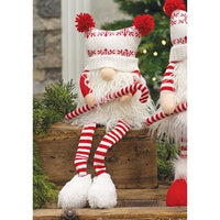 Candy Cane Dangle Leg Gnome - The Fox Decor