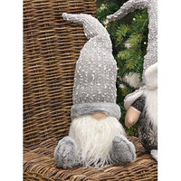 Gray Fuzzy Sitting Gnome - The Fox Decor