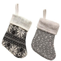 Thumbnail for Gray & White Mini Stocking 2 Asstd - The Fox Decor