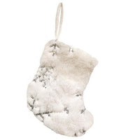 Thumbnail for Fuzzy White Snowflake Mini Christmas Stocking - The Fox Decor