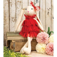 Red Dress Bunny Doll - The Fox Decor