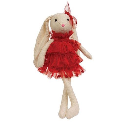 Red Dress Bunny Doll - The Fox Decor