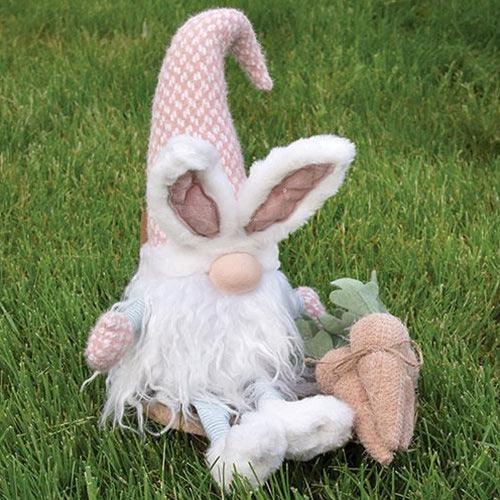 Pink Speckled Bunny Gnome with Fuzzy Feet - The Fox Decor