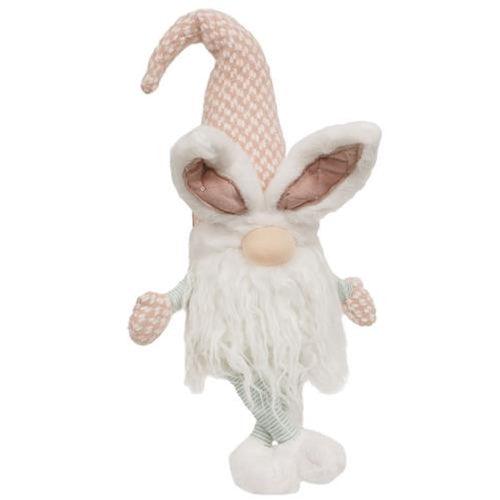 Pink Speckled Bunny Gnome with Fuzzy Feet - The Fox Decor
