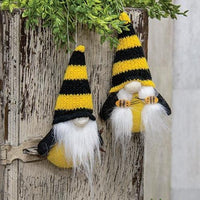 Mr & Mrs Gnome Bee Plush Ornament 2 Asstd - The Fox Decor