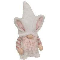 Thumbnail for Fuzzy Pink Striped Gnome Bunny - The Fox Decor