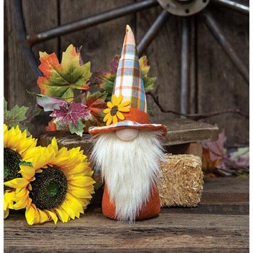 Harvest Plaid Sunflower Gnome Sitter - The Fox Decor