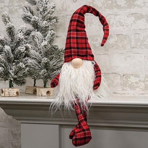 Christmas Plaid Pajamas Dangle Leg Gnome - The Fox Decor