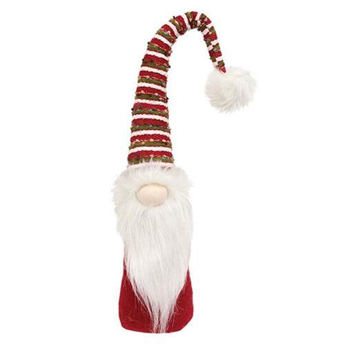Christmas Multi-Striped Gnome w Long Hat