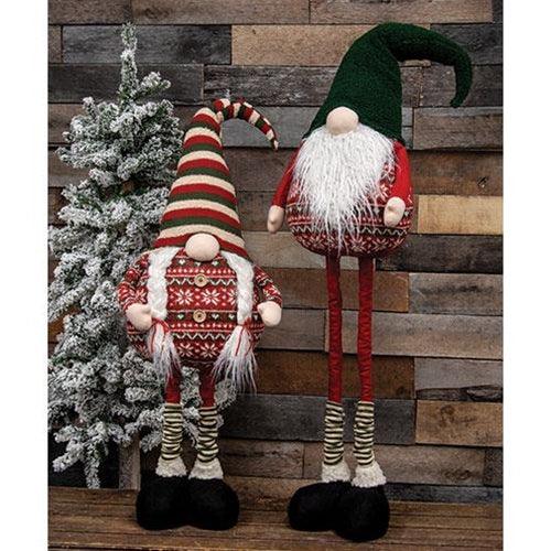 Mr or Mrs Nordic Christmas Sweater Extendable Gnome 2 Asstd - The Fox Decor