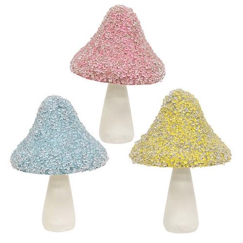 Spring Acrylic Mushroom Sitter 3 Asstd - The Fox Decor