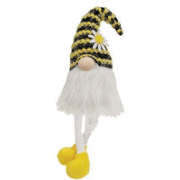 Thumbnail for Fuzzy Bee Striped Dangle Leg Gnome