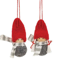 Mini Winter Scarf Wooden Doll Ornament 2 Asstd - The Fox Decor