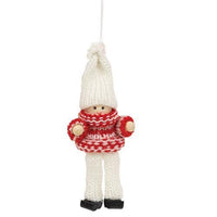 Mini Red White Heart Wooden Doll Ornament 2 Asstd - The Fox Decor