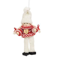Mini Red White Heart Wooden Doll Ornament 2 Asstd - The Fox Decor