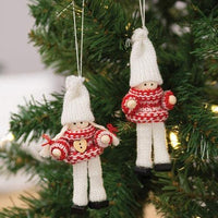 Mini Red White Heart Wooden Doll Ornament 2 Asstd - The Fox Decor