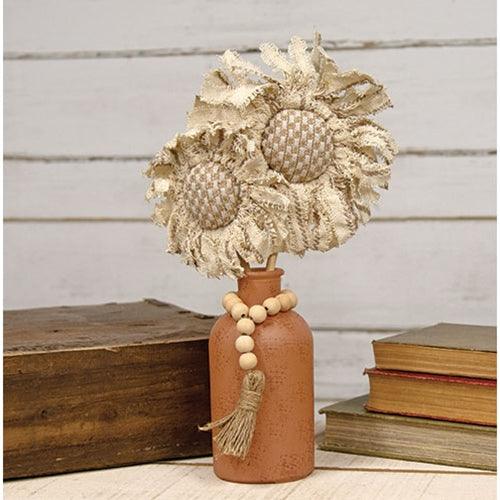 Apricot Glass Jar with Beads - The Fox Decor