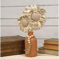 Apricot Glass Jar with Beads - The Fox Decor