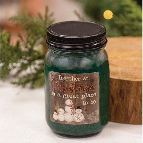 Together at Christmas Balsam Fir Pint Jar Candle - The Fox Decor