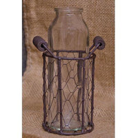 Glass Bottle in Basket - The Fox Decor