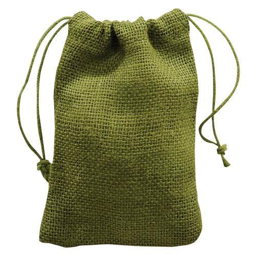 Moss Green Burlap Drawstring Bag 4x6 - The Fox Decor