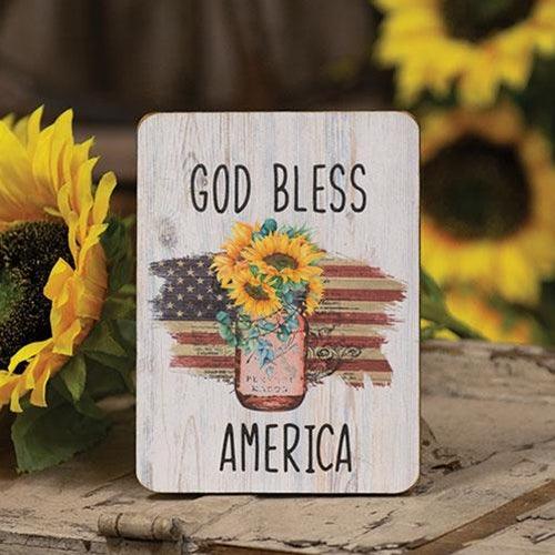 God Bless Americana Mini Easel Sign - The Fox Decor