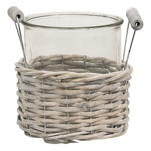 Medium Gray Willow Basket & Vase