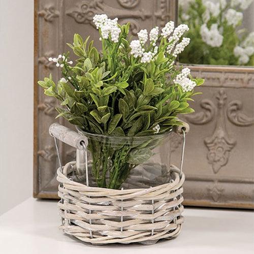 Small Gray Willow Basket & Vase