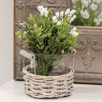 Thumbnail for Small Gray Willow Basket & Vase