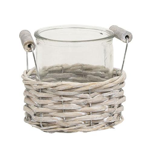 Small Gray Willow Basket & Vase - The Fox Decor