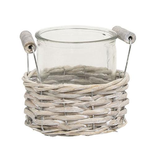 Small Gray Willow Basket & Vase