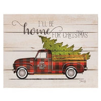 Thumbnail for Home For Christmas Vintage Truck Pallet Art