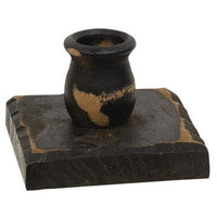 Thumbnail for Distressed Black Wooden Square Taper Holder - The Fox Decor