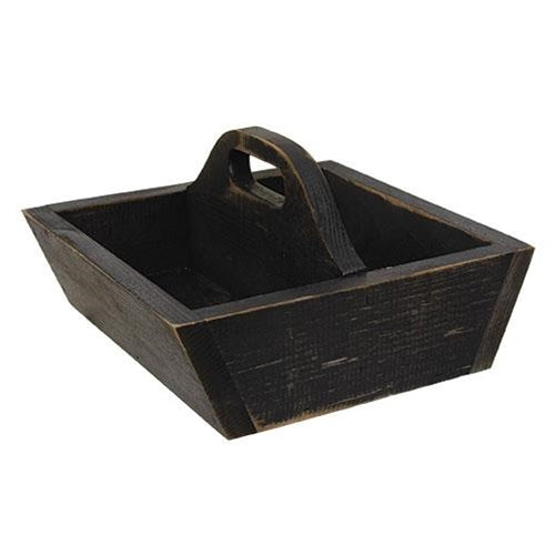 Distressed Black Wooden Double Tote