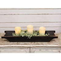 Distressed Wooden Candle Trencher Black - The Fox Decor