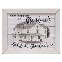 What Happens at Grandma's Print 12x16 White Frame - The Fox Decor