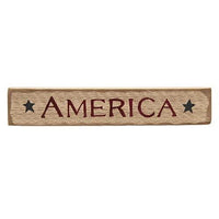 America with Blue Stars Distressed Barnwood Sign - The Fox Decor