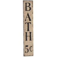 Bath 5 Cents Distressed Barnwood Sign - The Fox Decor