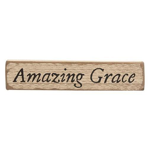 Amazing Grace Distressed White Barnwood Sign - The Fox Decor