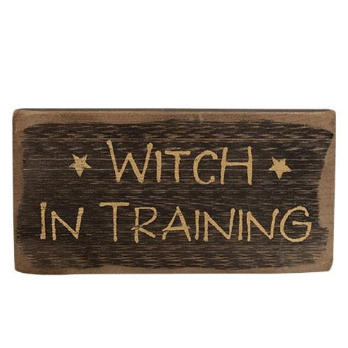 Witch in Training Distressed Barnwood Sign