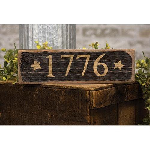 1776 with Stars Distressed Barnwood Sign - The Fox Decor