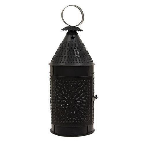Punched Black Metal Paul Revere Lantern - The Fox Decor