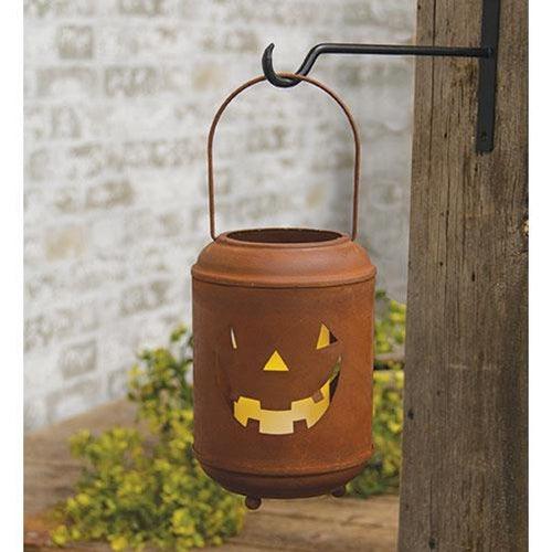 Rusty Metal Jack O Lantern Luminary - The Fox Decor