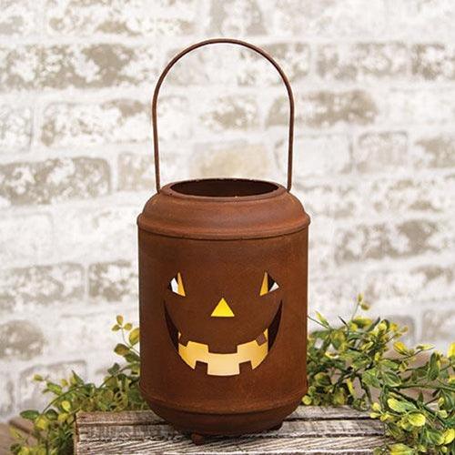 Rusty Metal Jack O Lantern Luminary - The Fox Decor
