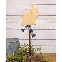Thumbnail for Wooden Ivory Bunny Yard Stake