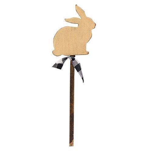 Wooden Ivory Bunny Yard Stake