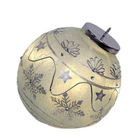 Silver Stripe & Snowflake Light Up Ball Ornament - The Fox Decor