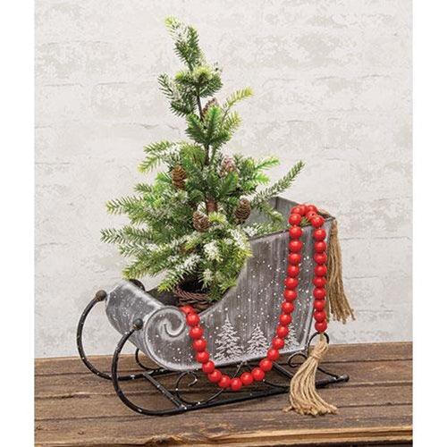 Red Wooden Bead Garland - The Fox Decor