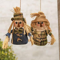 Stuffed Scarecrow Ornament 2 Asstd - The Fox Decor